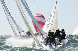  The 2010 J/80 World Championship, hosted by Sail Newport and Ida Lewis Yacht Club, Newport, RI. Race day 4 and back outside today with some spectacular sailing conditions and sailing to be seen. This image belongs to  ©WWW.OUTSIDEIMAGES.COM Photo Credit must read © PAUL TODD/OUTSIDEIMAGES.COM or a 50 Euro fee is charge photo copyright Paul Todd/Outside Images http://www.outsideimages.com taken at  and featuring the  class