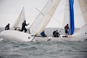  The 2010 J/80 World Championship, hosted by Sail Newport and Ida Lewis Yacht Club, Newport, RI. Race day 2 outside saw rain and sun with 20-25knts. This image belongs to  ©WWW.OUTSIDEIMAGES.COM Photo Credit must read © PAUL TODD/OUTSIDEIMAGES.COM or a 50 Euro fee is charge photo copyright Paul Todd/Outside Images http://www.outsideimages.com taken at  and featuring the  class
