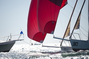  The 2010 J/80 World Championship, hosted by Sail Newport and Ida Lewis Yacht Club, Newport, RI. Race day 4 and back outside today with some spectacular sailing conditions and sailing to be seen. This image belongs to  ©WWW.OUTSIDEIMAGES.COM Photo Credit must read © PAUL TODD/OUTSIDEIMAGES.COM or a 50 Euro fee is charge photo copyright Paul Todd/Outside Images http://www.outsideimages.com taken at  and featuring the  class
