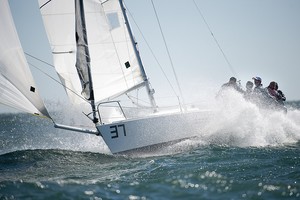  The 2010 J/80 World Championship, hosted by Sail Newport and Ida Lewis Yacht Club, Newport, RI. Race day 4 and back outside today with some spectacular sailing conditions and sailing to be seen. This image belongs to  ©WWW.OUTSIDEIMAGES.COM Photo Credit must read © PAUL TODD/OUTSIDEIMAGES.COM or a 50 Euro fee is charge photo copyright Paul Todd/Outside Images http://www.outsideimages.com taken at  and featuring the  class