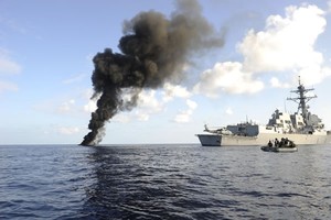 pirate-alley burning pirate boat photo copyright Horace Costa taken at  and featuring the  class