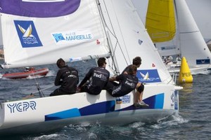 Upwind hiking - BlackMatch on Day 3 of France Match Race - World Match Racing Tour 2010 photo copyright Blackmatch taken at  and featuring the  class