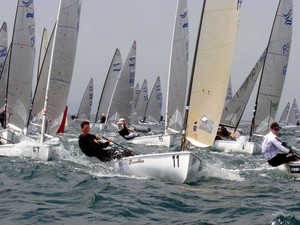 Windward mark - 2010 Finn Open Junior and Senior European Championships photo copyright Robert Deaves/Finn Class http://www.finnclass.org taken at  and featuring the  class