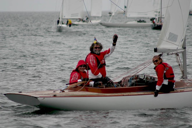 Martin &rsquo;Stavros&rsquo; Payne had his birthday today and the fleet loved the party hat &copy;  John Curnow