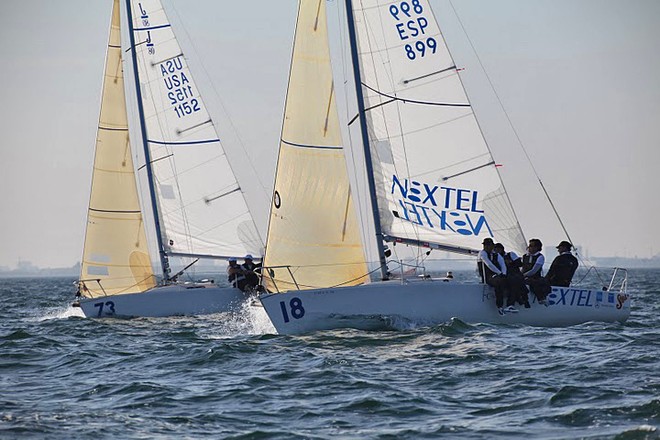 Ignacio Camino's NEXTEL ENGINEERING leading American Glenn Darden on LE TIGRE. - J/80 World Championships © Peter Sogaard - copyright https://picasaweb.google.com/petersogaardphoto2