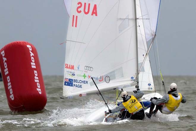 Mathew Belcher and Malcolm Page competing in the 470 Class at the Delta Lloyd Regatta 2011  © SW