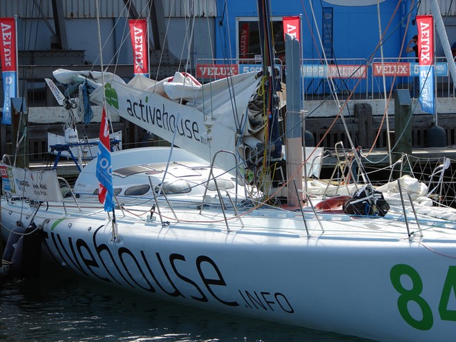 The Velux 5 Oceans yachts are moored at the Waterfront in Wellington - Velux 5 Oceans © Genevieve Howard