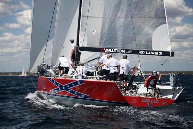 General Lee (Paul Eldrid & Scott Disley) found the going tough in the light conditions - Geographe Bay Race Week 2011 © Bernie Kaaks - copyright