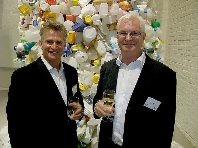 Brendan Hunt and Ian Treleaven at the launch party. - Nautor’s Swan Launch ©  John Curnow