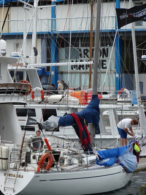 Competitors in the SSANZ Round the North Island race spent Tuesday preparing their yachts ahead of the start of the third leg tomorrow. The yachts are moored in Wellington’s Oriental Bay. - SSANZ Round the North Island © Genevieve Howard