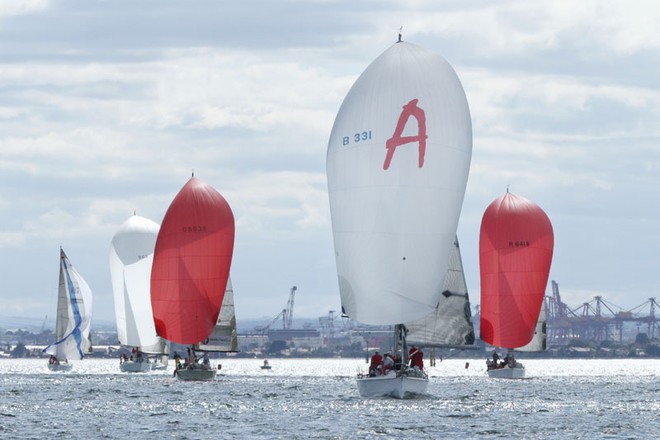 Three of the five Sydney 38s out racing - Audacious leads from Cinquante and Chutzpah38. - ORCV Winter Series ©  Alex McKinnon Photography http://www.alexmckinnonphotography.com