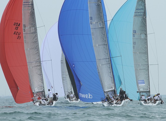 Melges 32 downwind fleet action - Key West Race Week 2011 - Day 5 © 2011 JOY