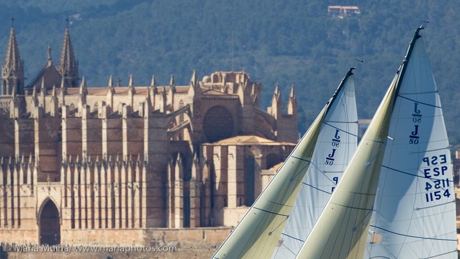 J/80s framing Cathedral La Seu, Palma Mallorca, Spain- Photo credit- Mariaphotos.com - J/80 Copa de Espana © Chapifoto.com Mariafoto.com