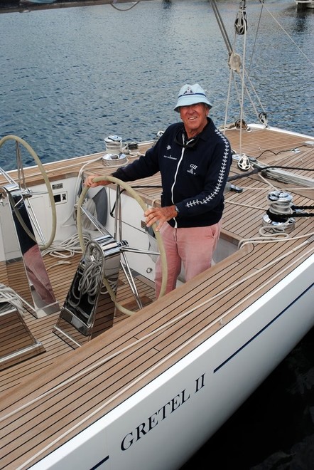 Gordon Ingate, back on the helm of Gretel II &copy;  Andrea Francolini Photography http://www.afrancolini.com/