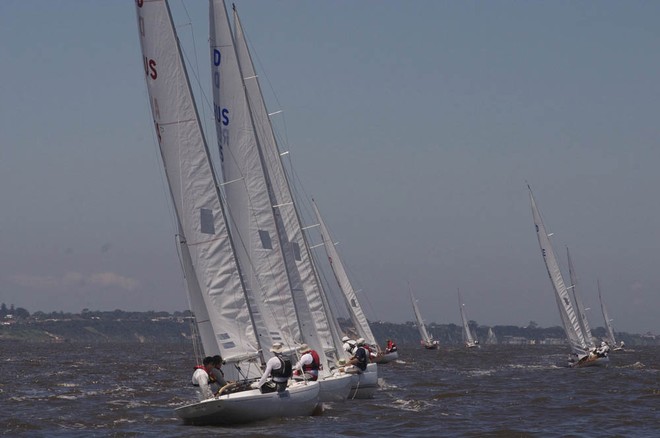 For most of the day, the left or inshore side of the course was favoured - Dragon Worlds &copy;  John Curnow