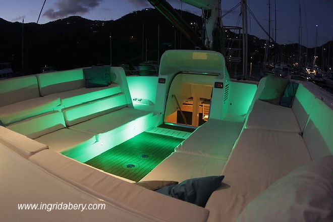 Sir Richard Branson racing his 105ft catamaran Neckar Belle at the BVI Spring regatta © Ingrid Abery http://www.ingridabery.com