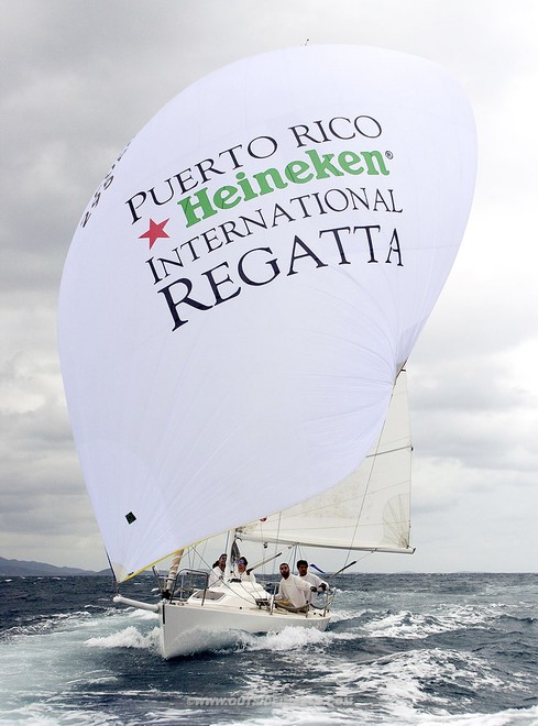 The Puerto Rico Heineken International regatta, Race day 3, at the Palmas Del Mar Yacht Club, 20 to 25 knots of  wind and rain squalls blowing through the race course made tough sailing for the competitors.  © Bob Grieser/Outside Images www.outsideimages.com