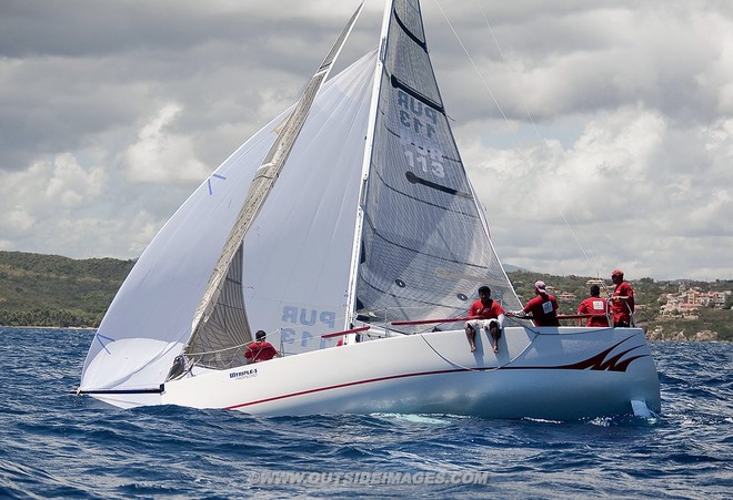 The Puerto Rico Heineken International regatta, race day 3, at the Palmas Del Mar Yacht Club, 20 to 25 knots of  wind and rain squalls blowing through the race course made tough sailing for the competitors.  © Bob Grieser/Outside Images www.outsideimages.com