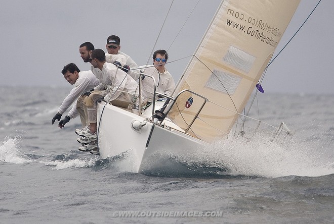 The Puerto Rico Heineken International regatta, Race day 3, at the Palmas Del Mar Yacht Club, 20 to 25 knots of  wind and rain squalls blowing through the race course made tough sailing for the competitors.  © Bob Grieser/Outside Images www.outsideimages.com
