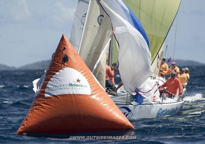 The Puerto Rico Heineken International regatta, Race day 3, at the Palmas Del Mar Yacht Club, 20 to 25 knots of  wind and rain squalls blowing through the race course made tough sailing for the competitors.  © Bob Grieser/Outside Images www.outsideimages.com