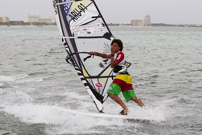 Sarah Quita blows a kiss for the judges - 2011 Aruba Grand Slam ©  John Carter / PWA http://www.pwaworldtour.com