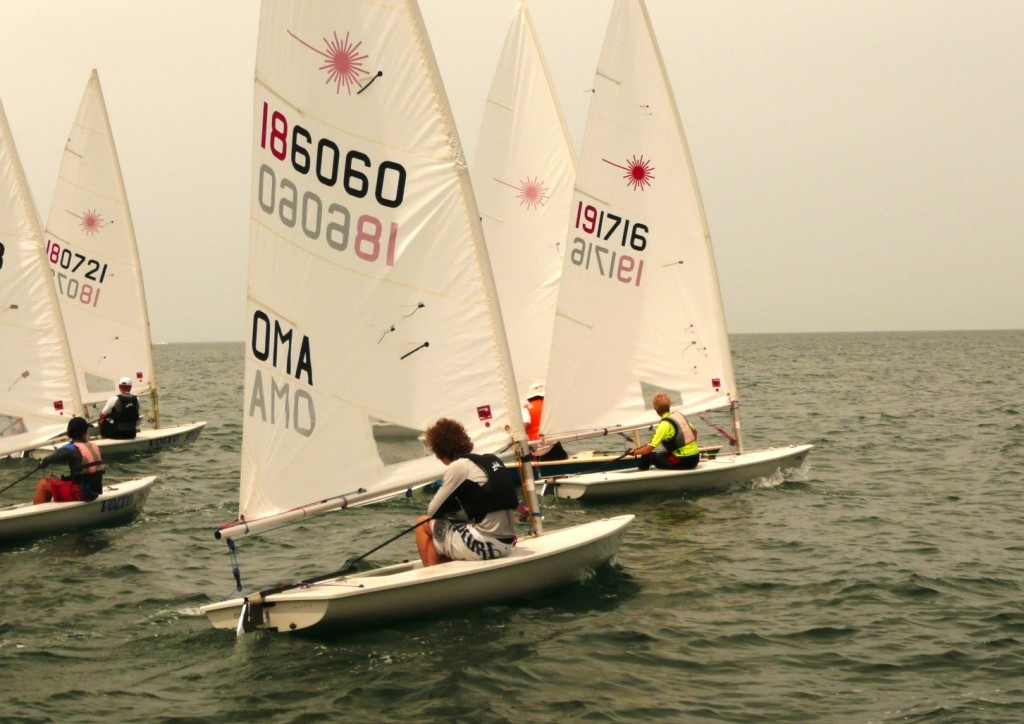 Tight sailing at a start - VOLVO 2011 RAHBC OMAN OPEN LASER CHAMPIONSHIP © Various Various