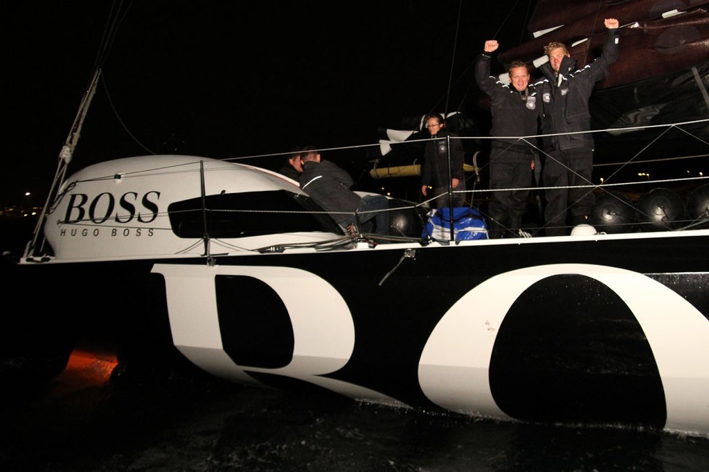 Hugo Boss&rsquo;s arrival in Barcelona - Barcelona World Race photo copyright  MMedir/FNOB taken at  and featuring the  class