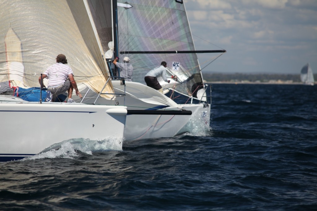 Mark roundings were heart stoppers at times. - Geographe Bay Race Week 2011 © Bernie Kaaks - copyright