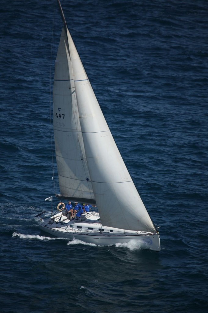 the Beneteau 44.7 Slipstream, bowling along at the head of the fleet. - Visit Indonesia Fremantle Bali 2011 &copy; Bernie Kaaks - copyright