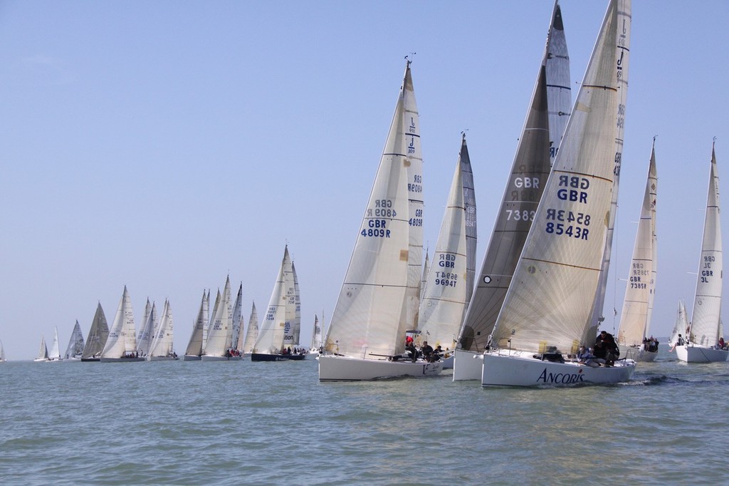 IRC2 and J109 on their first beat - Warsash Spring Series 2011 © Eddie Mays - copyright http://www.eddiemays.com