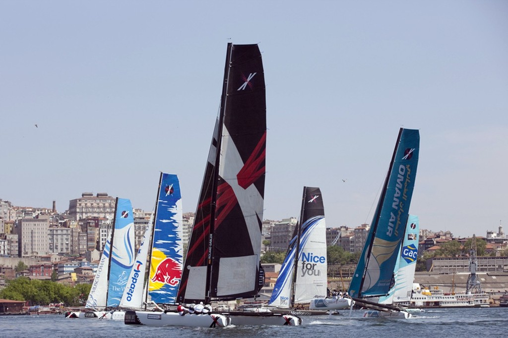 Extreme Sailing Series 2011 fleet on the water in Istanbul &copy; Lloyd Images http://lloydimagesgallery.photoshelter.com/