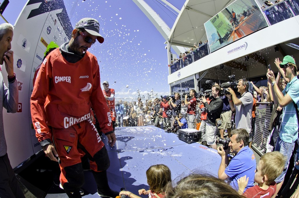 Camper with Emirates Team New Zealand, skippered by Chris Nicholson, second on leg 1 of the Volvo Ocean Race 2011-12 from Alicante, Spain to Cape Town, South Africa, at 10:48:04 UTC. (Photo Credit must read: Marc Bow/Volvo Ocean Race) ©  Marc Bow / Volvo Ocean Race