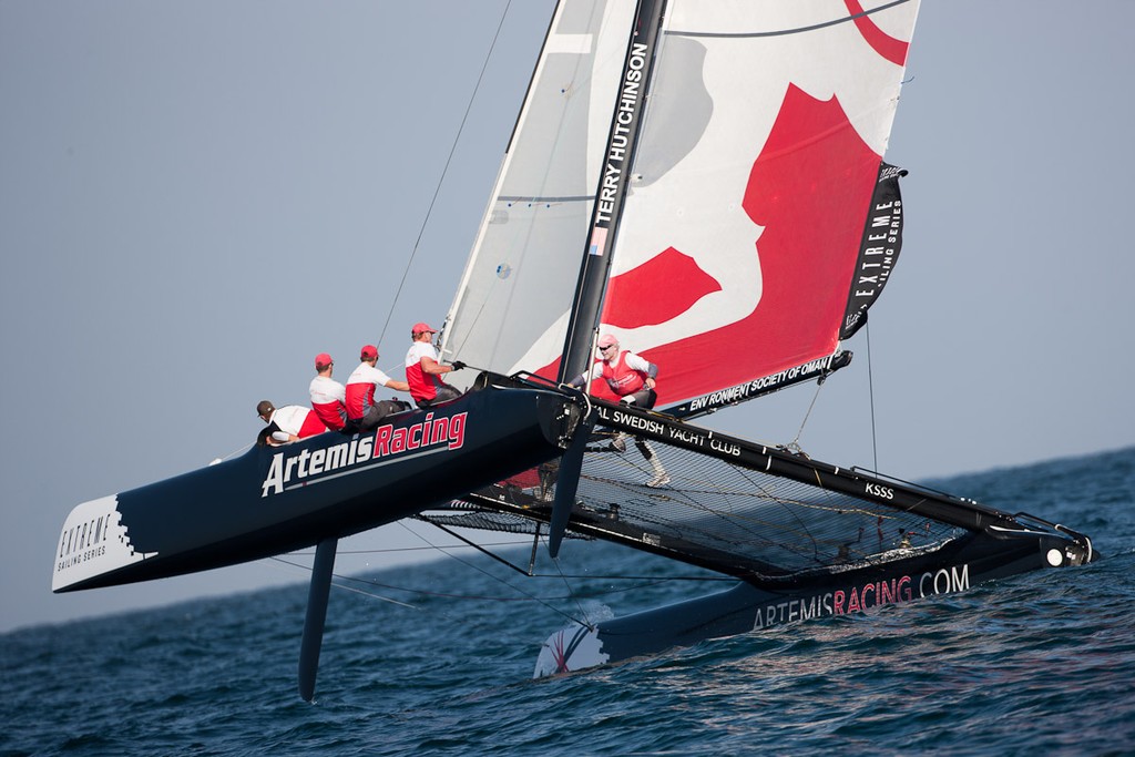 Practice day, 19th of February. Extreme Sailing Series, Act 1, Muscat, Oman (22 - 24 February 2011) © Sander van der Borch / Artemis Racing http://www.sandervanderborch.com