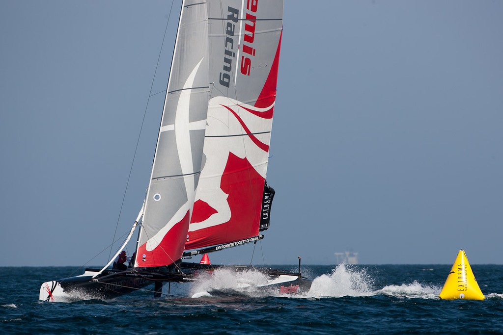 Artemis Racing during the first day of racing  - Extreme Sailing Series 2011 © Sander van der Borch / Artemis Racing http://www.sandervanderborch.com
