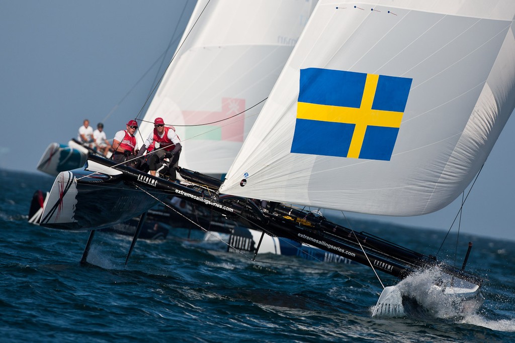 Artemis Racing during the first day of racing  - Extreme Sailing Series 2011 © Sander van der Borch / Artemis Racing http://www.sandervanderborch.com