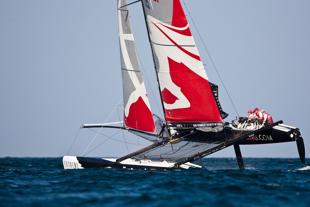 Artemis Racing during the first day of racing  - Extreme Sailing Series 2011 © Sander van der Borch / Artemis Racing http://www.sandervanderborch.com