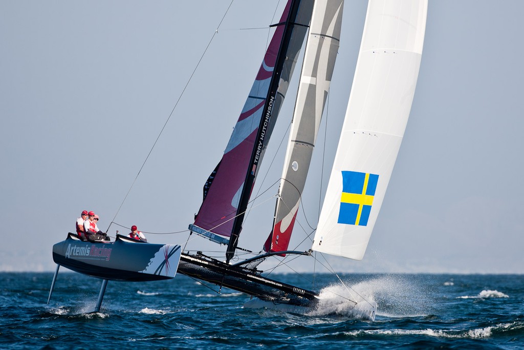 Artemis Racing during the first day of racing  - Extreme Sailing Series 2011 © Sander van der Borch / Artemis Racing http://www.sandervanderborch.com