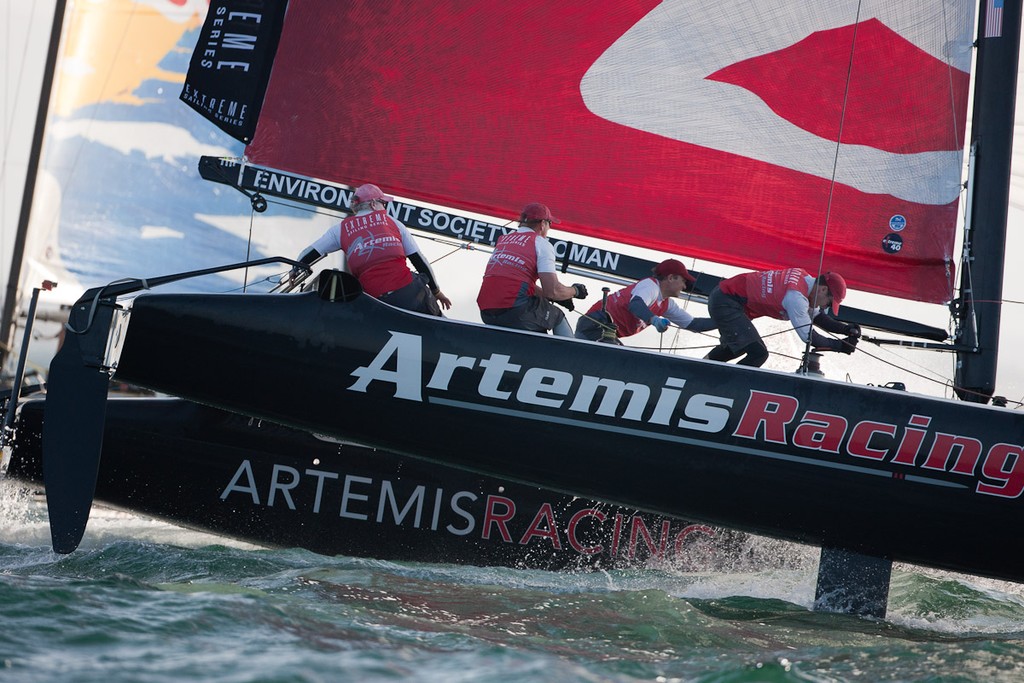 Artemis Racing during the first day of racing  - Extreme Sailing Series 2011 © Sander van der Borch / Artemis Racing http://www.sandervanderborch.com