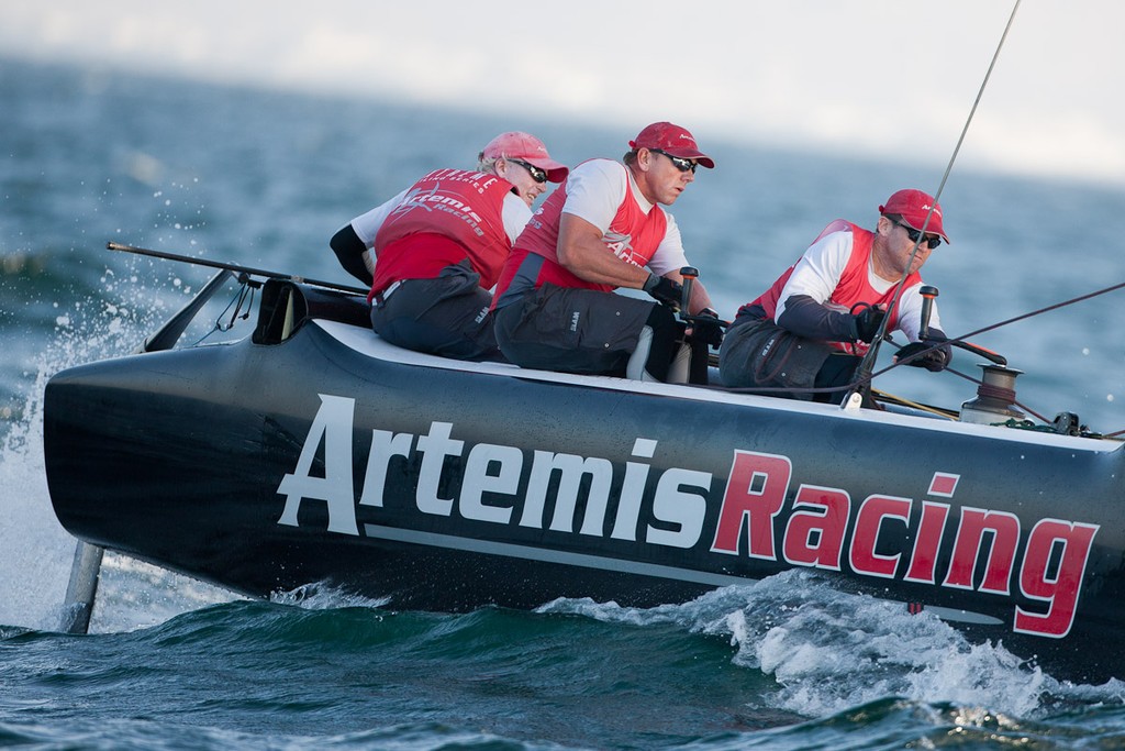 Artemis Racing during the first day of racing  - Extreme Sailing Series 2011 © Sander van der Borch / Artemis Racing http://www.sandervanderborch.com