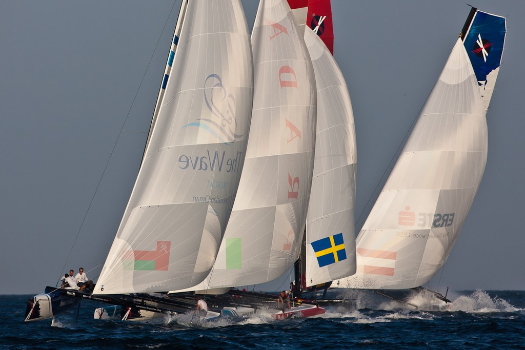 Artemis Racing during the first day of racing  - Extreme Sailing Series 2011 © Sander van der Borch / Artemis Racing http://www.sandervanderborch.com