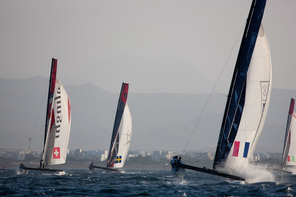 Artemis Racing during the first day of racing  - Extreme Sailing Series 2011 © Sander van der Borch / Artemis Racing http://www.sandervanderborch.com