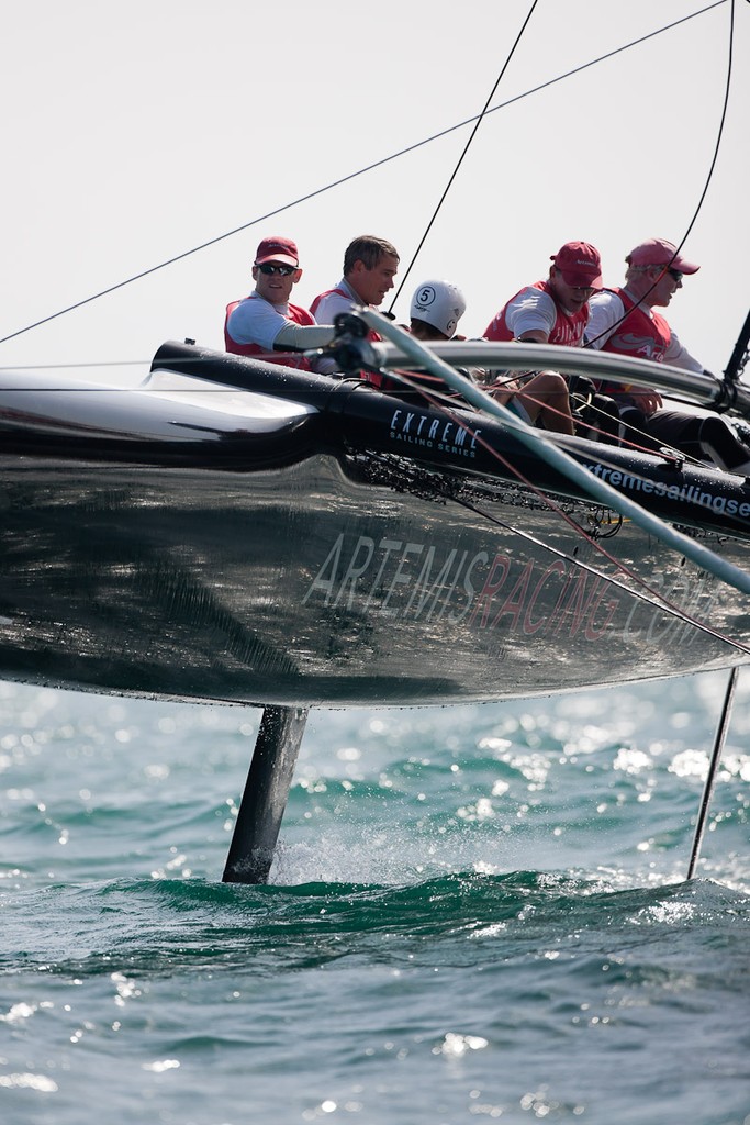 Second day of Racing, 21st of February. Extreme Sailing Series, Act 1, Muscat, Oman (20 - 24 February 2011)  © Sander van der Borch / Artemis Racing http://www.sandervanderborch.com
