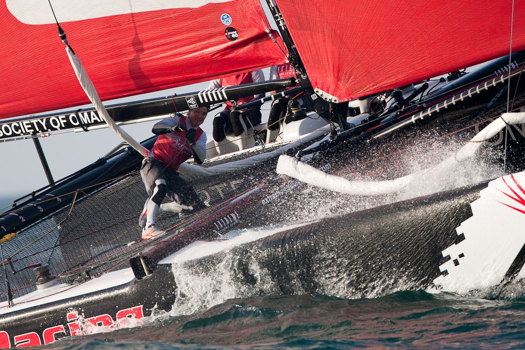 Second day of Racing, 21st of February. Extreme Sailing Series, Act 1, Muscat, Oman (20 - 24 February 2011)  © Sander van der Borch / Artemis Racing http://www.sandervanderborch.com