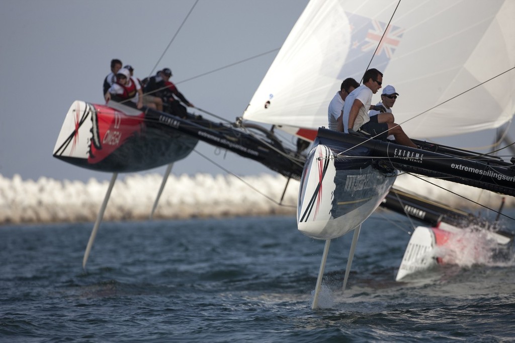 Team New Zealand and Groupe Edmond de Rothschild - Extreme Sailing Series © Lloyd Images http://lloydimagesgallery.photoshelter.com/