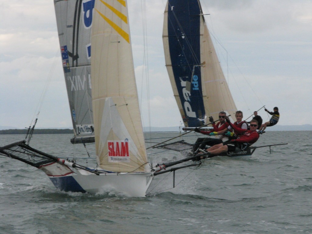 Pure Blonde Qld and Queenslander, start Heat 4 - 2011 Queensland 18ft Skiff Championships © Mark Graveson