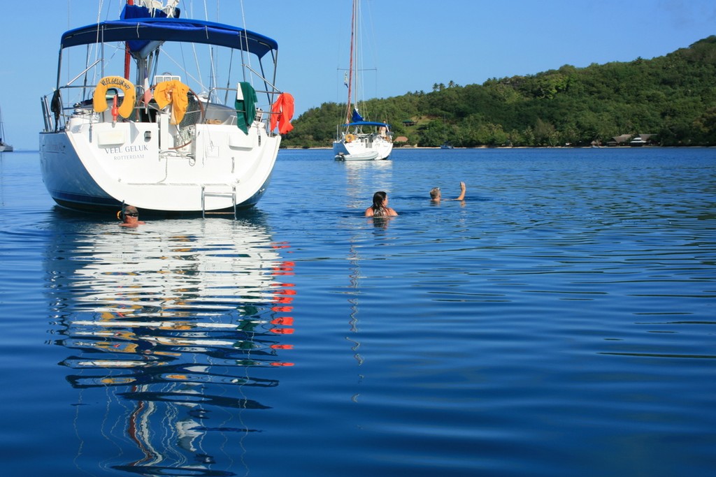 Early morning in the lagoon - Tahita Pearl Regatta 2012 photo copyright Maggie Joyce - Mariner Boating Holidays http://www.marinerboating.com.au taken at  and featuring the  class