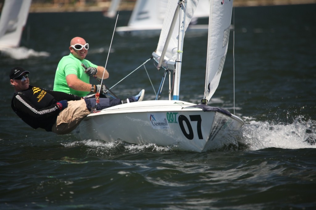 Greg Leaversuch and Peter Barblett see the funny side of their terrible start, to recover with a 14th today. - Flying Fifteen 50 th Anniversary Nationals © Bernie Kaaks - copyright