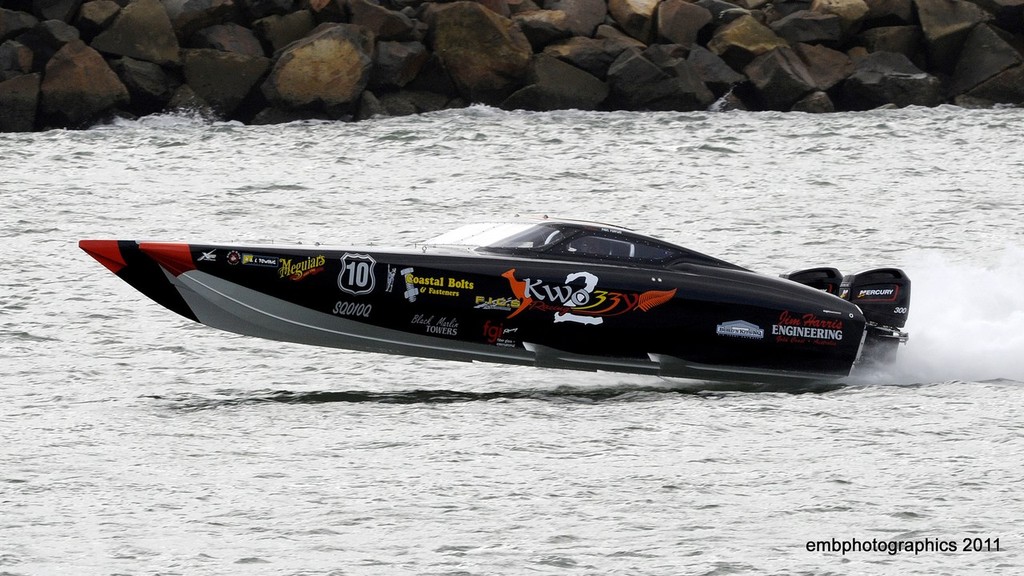 'Kwozzy' looked the goods, but could not match Supercat Outboard winner 'Saracen' off Newcastle.  - OSC photo copyright Reg Blunt http://www.embphotographics.com.au taken at  and featuring the  class