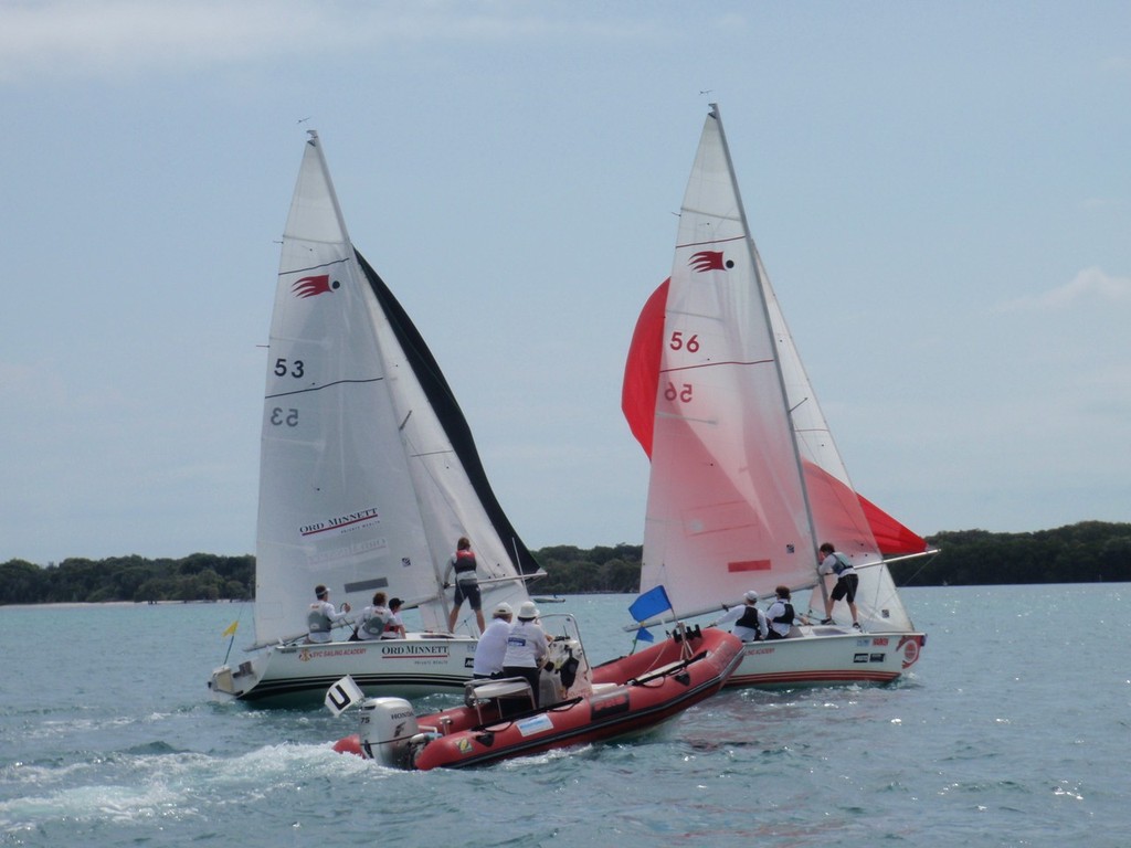 CYCA team defend lead against Noosa team - Australian Match Racing Championships 2011 © Shane Smith