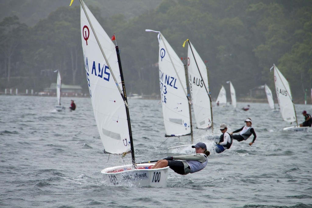 Down the line playing follow the leader - 2011 International Optimist Australian & Open Championship photo copyright Tom Quirk taken at  and featuring the  class